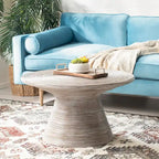 SAFAVIEH Zinca Pedestal Metal Round Coffee Table - 31.5  W x 31.5  L x 17.7  H - 32Wx32Dx18H