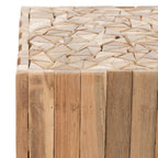 Medium Oak Square End Table, Reclaimed Teak, 1-Person Use
