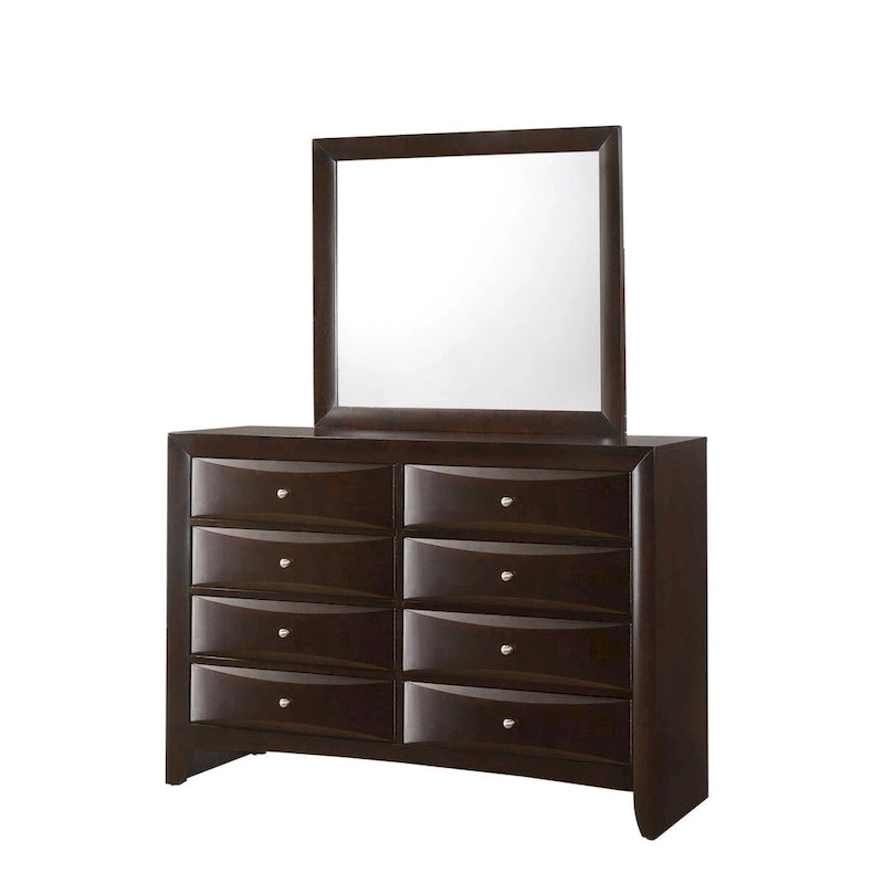 Dark Cherry Bookcase Storage Platform Bed, for 1–2 People (King/Queen)