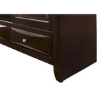 Dark Cherry Bookcase Storage Platform Bed, for 1–2 People (King/Queen)