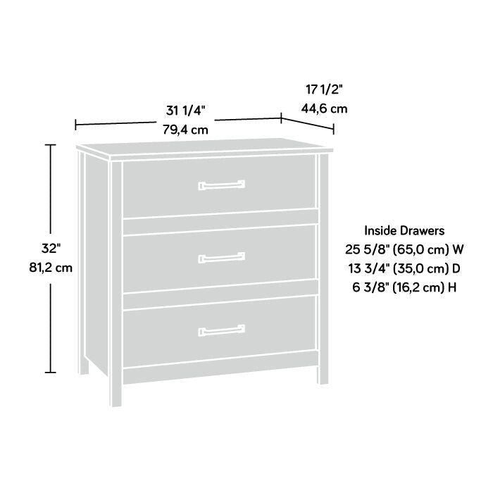 Mystic Oak 3-Drawer Chest, 1-Person Use