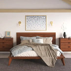 Natural / Walnut / Black / Tan, Platform Style, King Size Bed (1-Person)