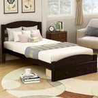 Twin Platform Bed Frame with Storage Drawer, for 1