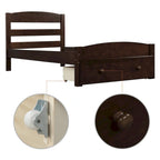 Twin Platform Bed Frame with Storage Drawer, for 1