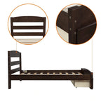 Twin Platform Bed Frame with Storage Drawer, for 1