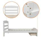 Twin Platform Bed Frame with Storage Drawer, for 1