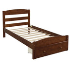 Twin Platform Bed Frame with Storage Drawer, for 1