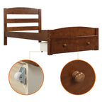Twin Platform Bed Frame with Storage Drawer, for 1