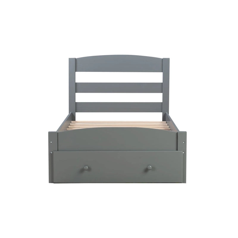 Twin Platform Bed Frame with Storage Drawer, for 1