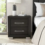 Black Modern King Bedroom Set with LED Headboard, 6-Piece