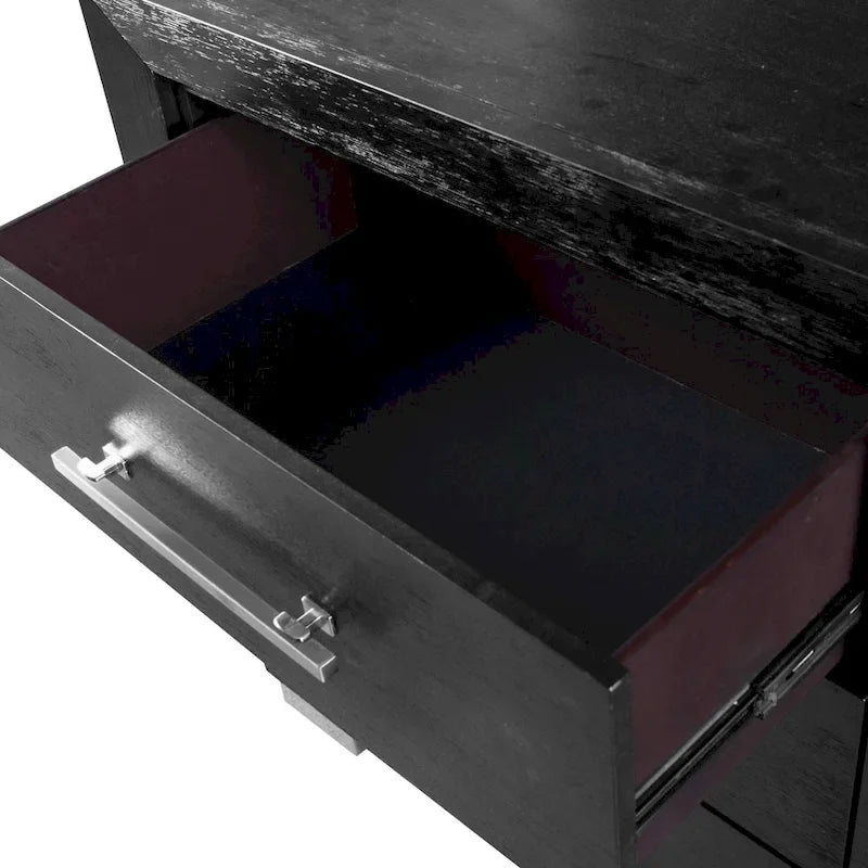Black Modern King Bedroom Set with LED Headboard, 6-Piece