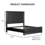 Black Modern King Bedroom Set with LED Headboard, 6-Piece