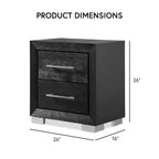 Black Modern King Bedroom Set with LED Headboard, 6-Piece
