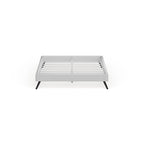 White Queen Platform Bed with Round Splayed Legs, For 1 Person