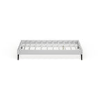 White Queen Platform Bed with Round Splayed Legs, For 1 Person