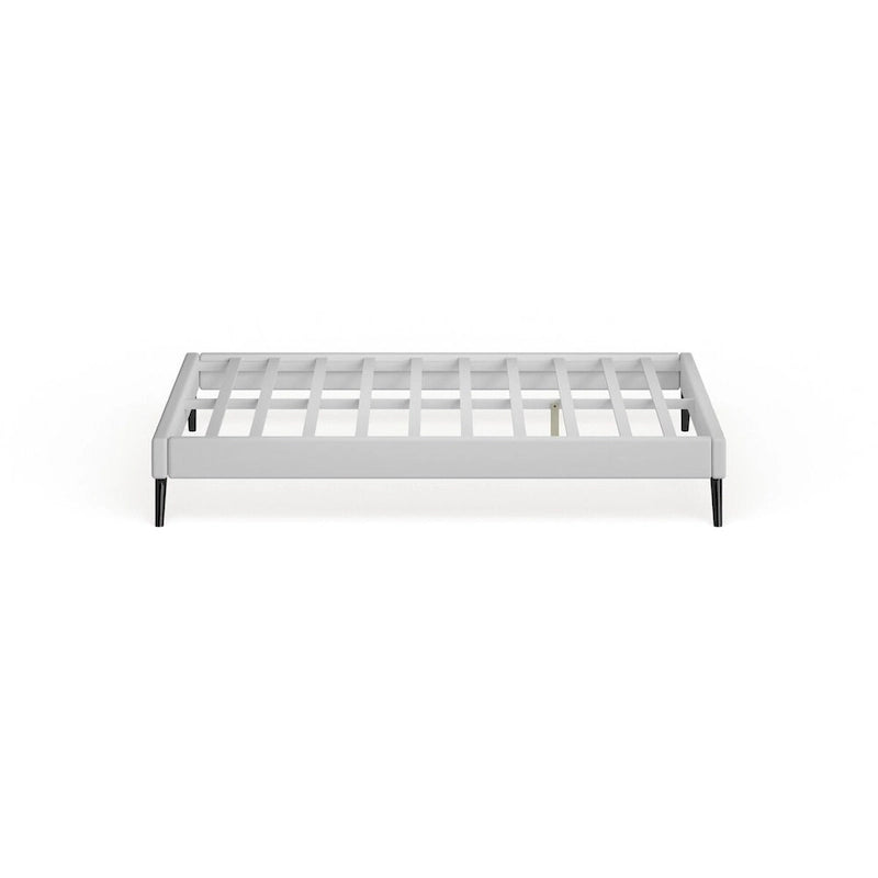 White Queen Platform Bed with Round Splayed Legs, For 1 Person