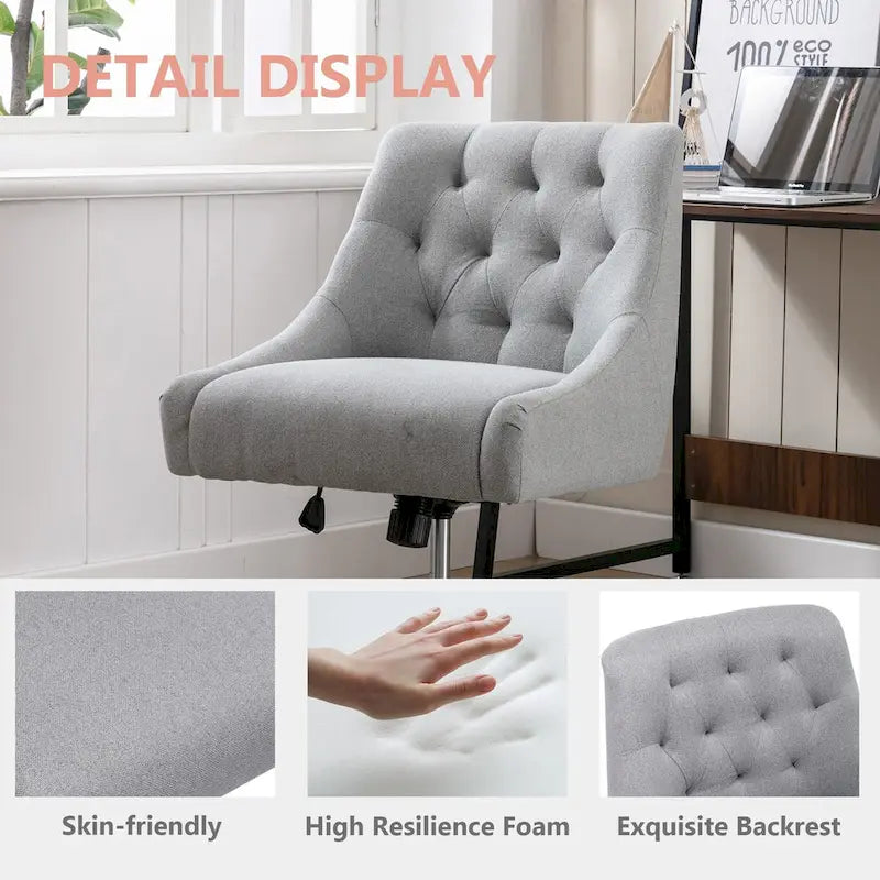 Swivel Shell Chair, Adjustable Height, Single Seat – Charcoal Grey / Beige / Brown / Blue / Grey