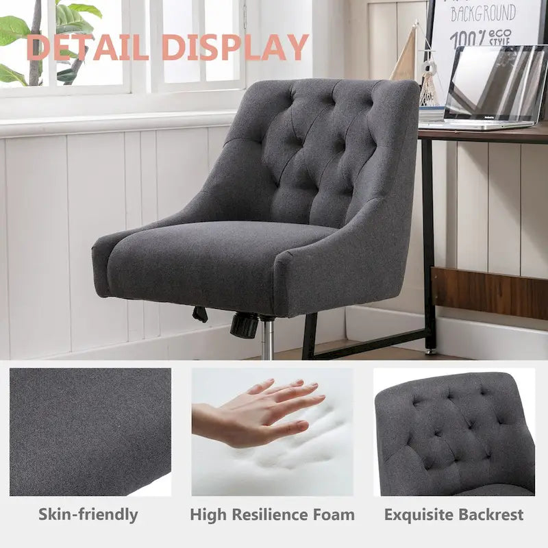 Swivel Shell Chair, Adjustable Height, Single Seat – Charcoal Grey / Beige / Brown / Blue / Grey