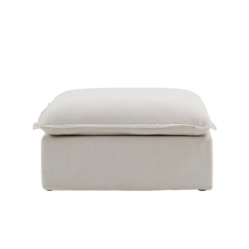 White / Black / Beige 4-Piece L-Shaped Modular Sectional Sofa, Linen, Seats 4–5