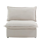 White / Black / Beige 4-Piece L-Shaped Modular Sectional Sofa, Linen, Seats 4–5