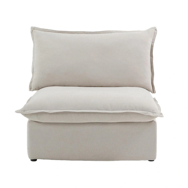 White / Black / Beige 4-Piece L-Shaped Modular Sectional Sofa, Linen, Seats 4–5