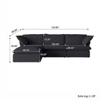 White / Black / Beige 4-Piece L-Shaped Modular Sectional Sofa, Linen, Seats 4–5