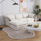 White / Black / Beige 4-Piece L-Shaped Modular Sectional Sofa, Linen, Seats 4–5