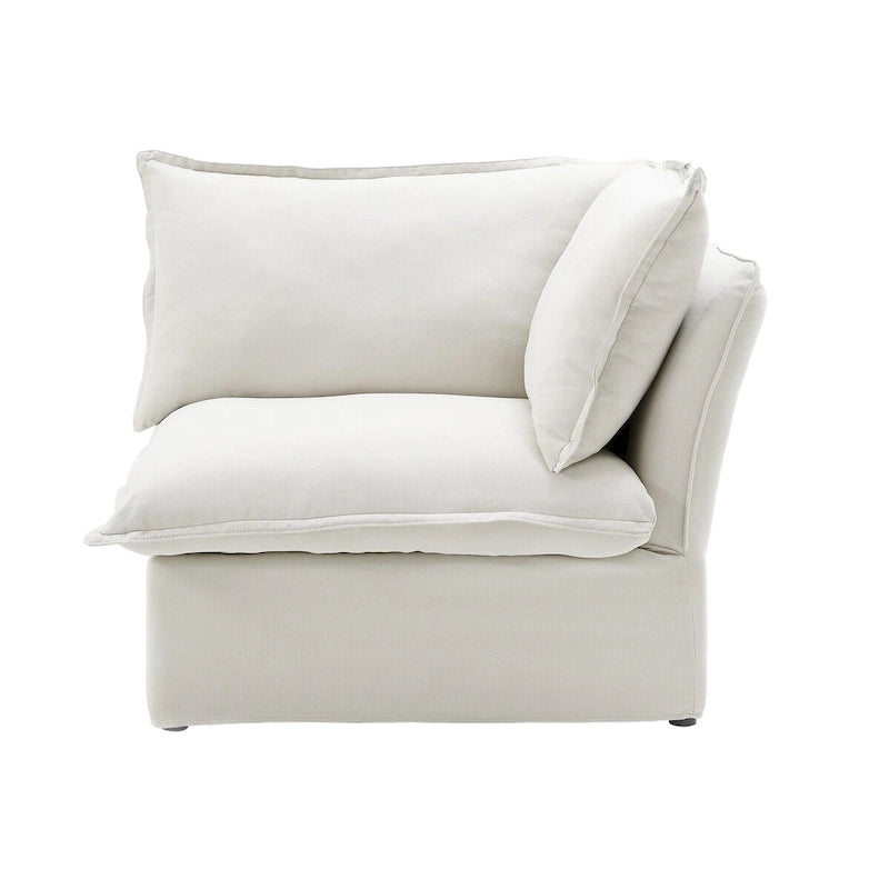 White / Black / Beige 4-Piece L-Shaped Modular Sectional Sofa, Linen, Seats 4–5