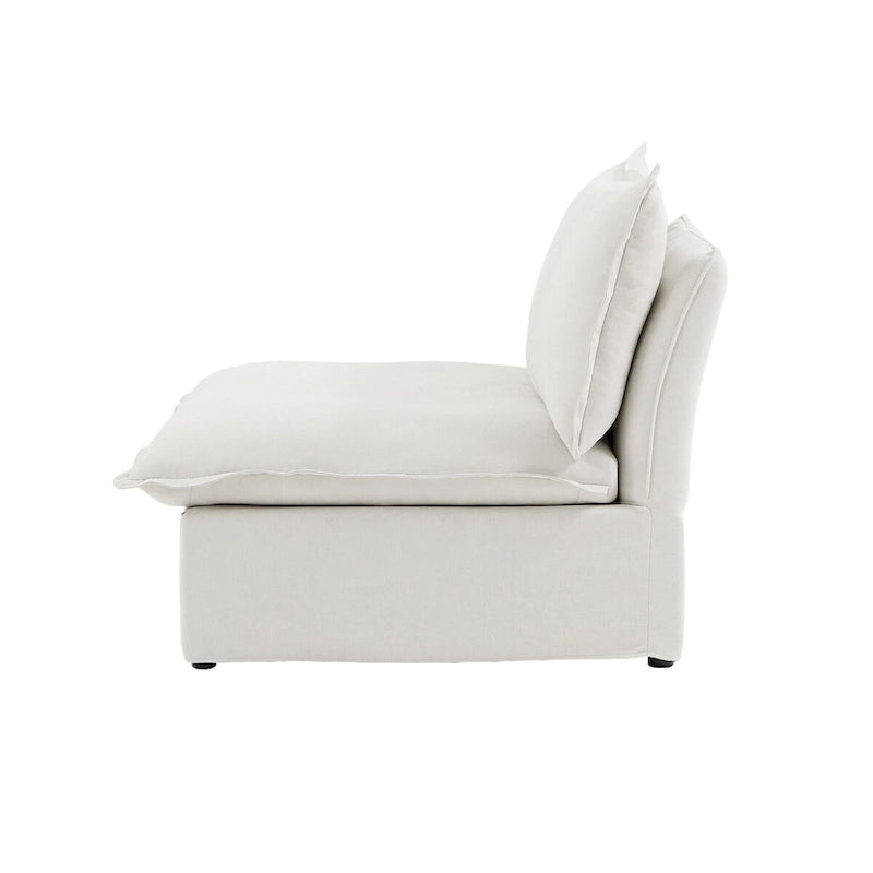 White / Black / Beige 4-Piece L-Shaped Modular Sectional Sofa, Linen, Seats 4–5