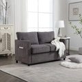 Grey / Beige Chenille Loveseat Sofa, 2-Seat