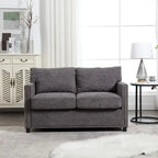 Grey / Beige Chenille Loveseat Sofa, 2-Seat