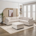 Beige / Grey U-Shape Modular Sectional Sofa with Removable Ottomans, Seats 6–8