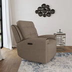 Charcoal / Khaki Power Recliner with Adjustable Headrest, Single Seat