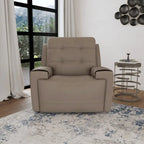 Charcoal / Khaki Power Recliner with Adjustable Headrest, Single Seat