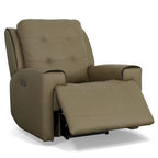 Charcoal / Khaki Power Recliner with Adjustable Headrest, Single Seat