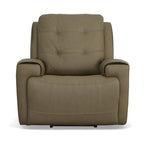 Charcoal / Khaki Power Recliner with Adjustable Headrest, Single Seat