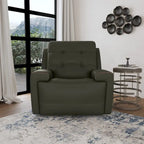 Charcoal / Khaki Power Recliner with Adjustable Headrest, Single Seat
