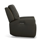 Charcoal / Khaki Power Recliner with Adjustable Headrest, Single Seat
