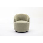 Grey / Green / Yellow Chenille Barrel Swivel Accent Chair, Single Seat, 360° Swivel