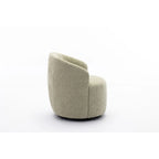 Grey / Green / Yellow Chenille Barrel Swivel Accent Chair, Single Seat, 360° Swivel