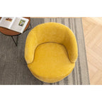 Grey / Green / Yellow Chenille Barrel Swivel Accent Chair, Single Seat, 360° Swivel