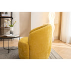 Grey / Green / Yellow Chenille Barrel Swivel Accent Chair, Single Seat, 360° Swivel
