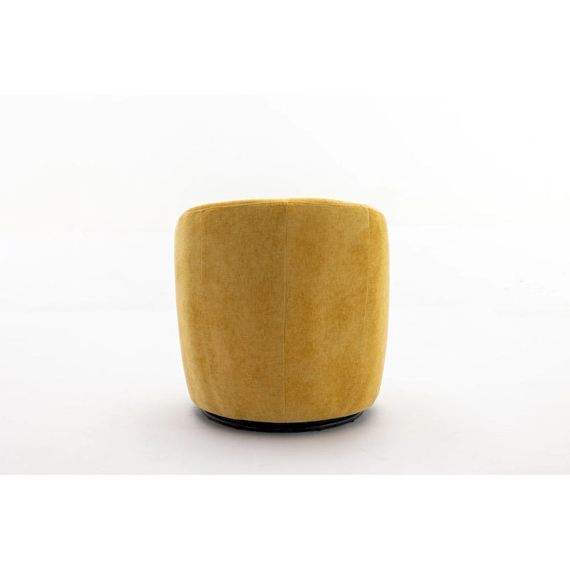 Grey / Green / Yellow Chenille Barrel Swivel Accent Chair, Single Seat, 360° Swivel