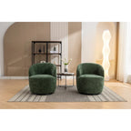 Grey / Green / Yellow Chenille Barrel Swivel Accent Chair, Single Seat, 360° Swivel