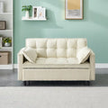 Beige / Pink / Orange / Grey Corduroy Loveseat Sofa Bed with Adjustable Back, 2-Seater