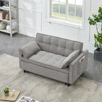 Beige / Pink / Orange / Grey Corduroy Loveseat Sofa Bed with Adjustable Back, 2-Seater