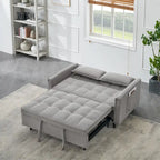Beige / Pink / Orange / Grey Corduroy Loveseat Sofa Bed with Adjustable Back, 2-Seater