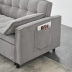 Beige / Pink / Orange / Grey Corduroy Loveseat Sofa Bed with Adjustable Back, 2-Seater