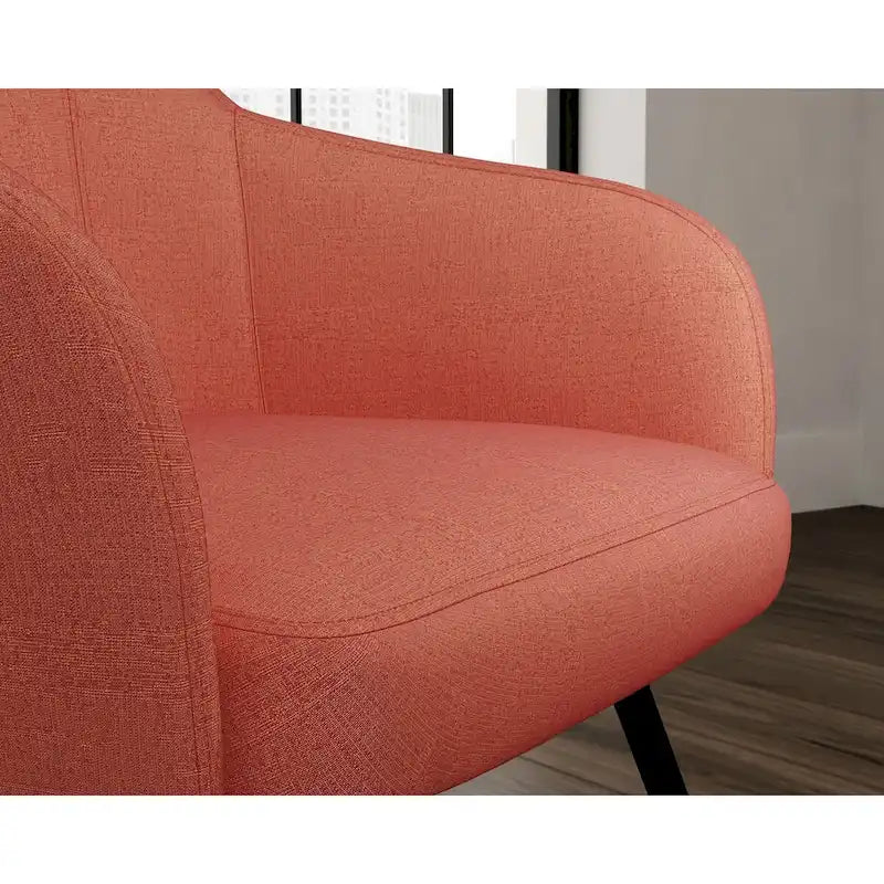 Dark Blue Velvet Accent Chair – Single Seat, Black Metal Legs