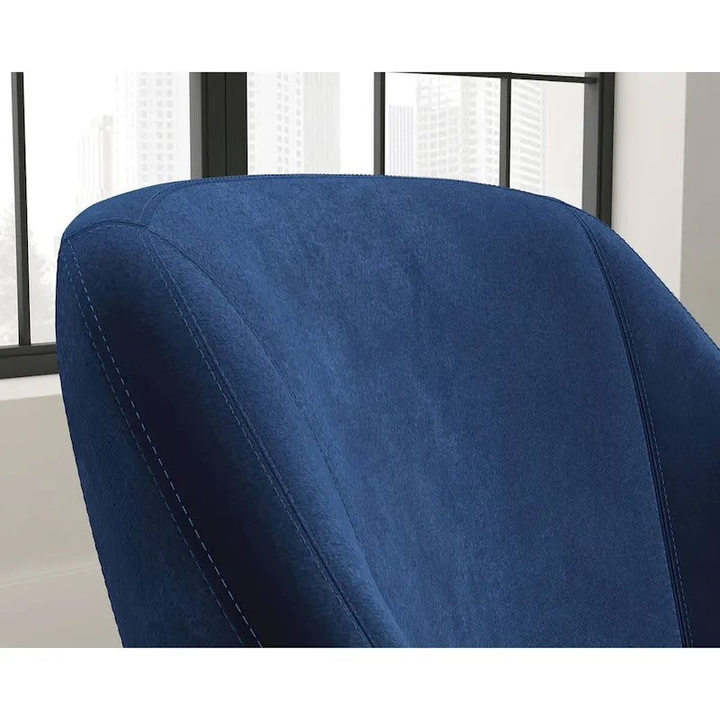 Dark Blue Velvet Accent Chair – Single Seat, Black Metal Legs
